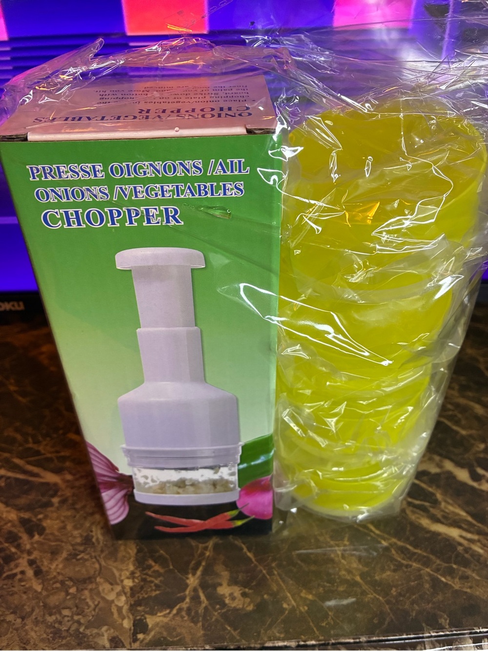 Yellow Vegetable Chopper - Compact Handheld Food Chopper